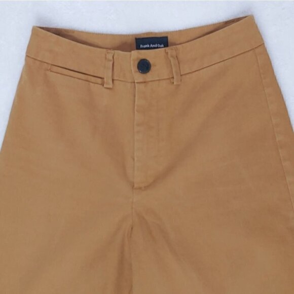 ⭐HP⭐FRANK & OAK Tan high waist wide leg crop pants - Picture 4 of 12